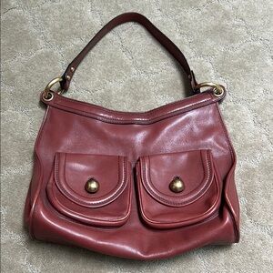Vintage Marc Jacob’s Elegant Dark Maroon Red Genuine Leather Shoulder Bag